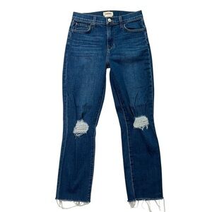 L'Agence jeans 26 Cropped skinny Mid rise waist Stretch Womens Distressed